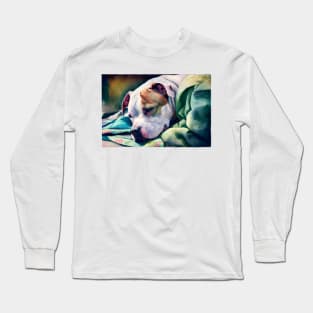 A Sleeping Pit Bull Terrier Long Sleeve T-Shirt